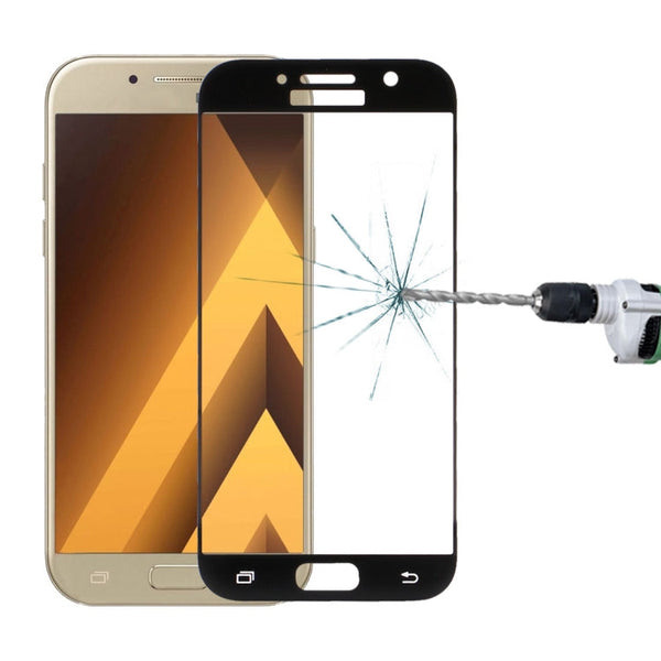 For Galaxy A7 (2017) / A720 0.33mm 9H Surface Hardness Silk-screen Full Screen Tempered Glass Screen Protector(Black)