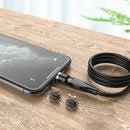 1m USB to USB-C / Type-C 540 Degree Rotating Magnetic Charging Cable (Black)