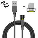 1m USB to Micro USB 540 Degree Rotating Magnetic Charging Cable (Black)