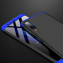 GKK Three Stage Splicing Full Coverage PC Case for Samsung Galaxy A7 (2018) (Black Blue)