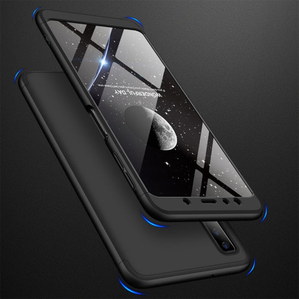 GKK Three Stage Splicing Full Coverage PC Case for Samsung Galaxy A7 (2018) (Black)