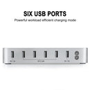 008 Multi-function DC5V/10A (Max) Output 6 Ports USB Detachable Charging Station Smart Charger(Silver)