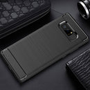 For Galaxy Note 8 Carbon Fiber TPU Brushed Texture Shockproof Protective Back Cover Case (Black)