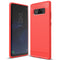 For Galaxy Note 8 Carbon Fiber TPU Brushed Texture Shockproof Protective Back Cover Case (Red)