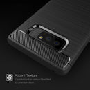 For Galaxy Note 8 Carbon Fiber TPU Brushed Texture Shockproof Protective Back Cover Case (Red)