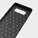 For Galaxy Note 8 Carbon Fiber TPU Brushed Texture Shockproof Protective Back Cover Case (Red)