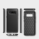 For Galaxy Note 8 Carbon Fiber TPU Brushed Texture Shockproof Protective Back Cover Case (Red)