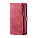 CaseMe-008 Detachable Multifunctional Retro Frosted Horizontal Flip Leather Case for Galaxy A50, with Card Slot & Holder & Zipper Wallet & Photo Frame(Red)