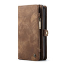 CaseMe-008 Detachable Multifunctional Retro Frosted Horizontal Flip Leather Case for Galaxy A50, with Card Slot & Holder & Zipper Wallet & Photo Frame(Brown)