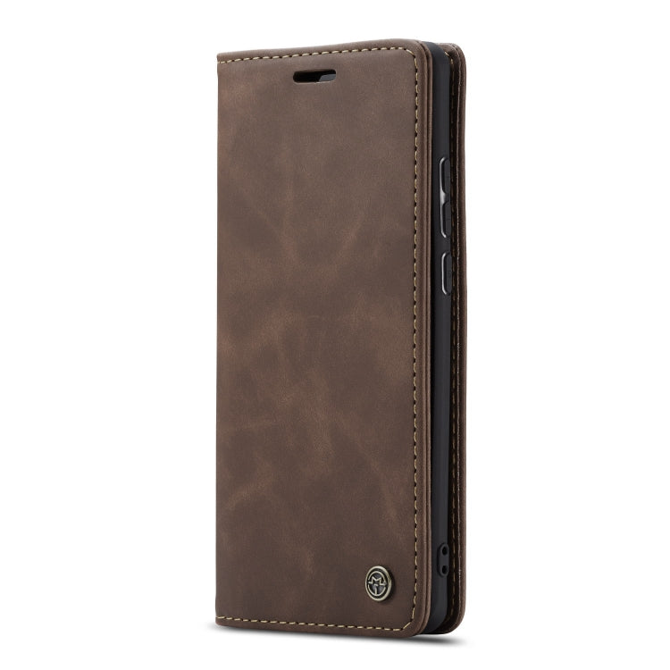 CaseMe-013 Multifunctional Retro Frosted Horizontal Flip Leather Case for Galaxy A30S / A50S / A50, with Card Slot & Holder & Zipper Wallet & Photo Frame(Coffee)