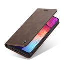 CaseMe-013 Multifunctional Retro Frosted Horizontal Flip Leather Case for Galaxy A30S / A50S / A50, with Card Slot & Holder & Zipper Wallet & Photo Frame(Coffee)