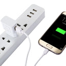 5V 2.1A Intelligent Identification USB Charger with 1m USB to Micro USB Charging Cable, EU Plug, For Samsung / Huawei / Xiaomi / Meizu / LG / HTC and Other Smartphones(White)