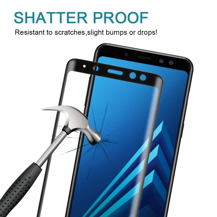For Galaxy A8 (2018) 3D Curved Edge 9H Hardness Tempered Glass Screen Protector(Black)