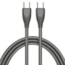 ADC-009 USB-C / Type-C to USB-C / Type-C Zinc Alloy Hose Fast Charging Data Cable, Cable Length: 1m(Gun Metal)