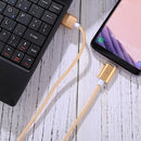 1m Weave Style 2A Magnetic USB-C / Type-C to USB Weave Style Data Sync Charging Cable with LED Indicator, For Galaxy S8 & S8 + / LG G6 / Huawei P10 & P10 Plus / Xiaomi Mi6 & Max 2 and other Smartphones (Gold)