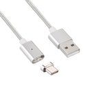 1m Weave Style 2A Magnetic USB-C / Type-C to USB Weave Style Data Sync Charging Cable with LED Indicator, For Galaxy S8 & S8 + / LG G6 / Huawei P10 & P10 Plus / Xiaomi Mi6 & Max 2 and other Smartphones (Silver)