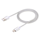 1m Weave Style 2A Magnetic USB-C / Type-C to USB Weave Style Data Sync Charging Cable with LED Indicator, For Galaxy S8 & S8 + / LG G6 / Huawei P10 & P10 Plus / Xiaomi Mi6 & Max 2 and other Smartphones (Silver)