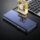 For Galaxy S9+ PU Electroplating Mirror Horizontal Flip Leather Case with Holder(Black)
