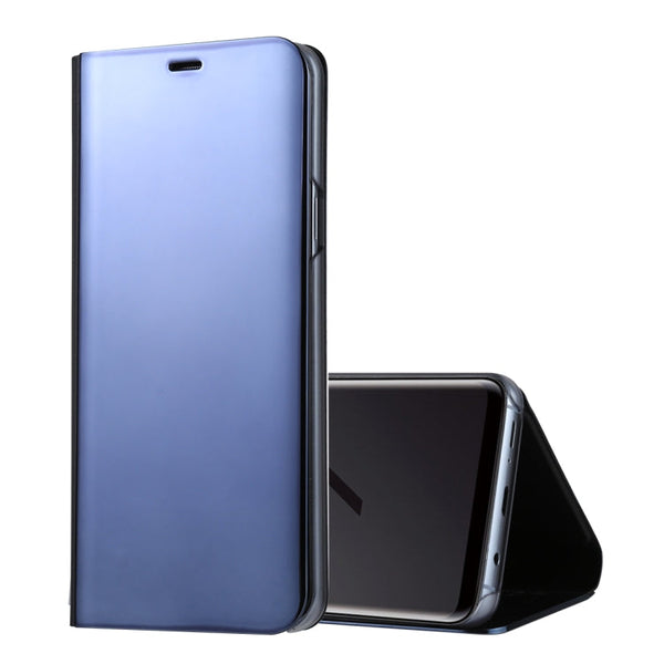 For Galaxy S9+ PU Electroplating Mirror Horizontal Flip Leather Case with Holder(Black)