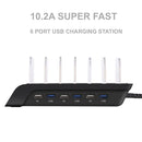 YM-UD06 5V 10.2A Output Universal Desktop Detachable 6 Ports USB Charging Station Multi-Device Hub Charging Dock, For iPad , Tablets, iPhone, Galaxy, Huawei, Xiaomi, LG, HTC and Other Smart Phones, Rechargeable Devices(Black)