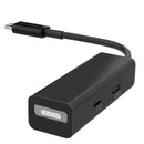3 in 1 MagSafe 1 / 2 + PD Port + USB to USB-C / Type-C Converter Adapter (Black)