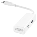 3 in 1 MagSafe 1 / 2 + PD Port + USB to USB-C / Type-C Converter Adapter (White)