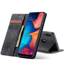 CaseMe-013 Multifunctional Retro Frosted Horizontal Flip Leather Case for Galaxy A20 / A30, with Card Slot & Holder & Wallet (Black)