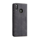 CaseMe-013 Multifunctional Retro Frosted Horizontal Flip Leather Case for Galaxy A20 / A30, with Card Slot & Holder & Wallet (Black)