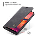 CaseMe-013 Multifunctional Retro Frosted Horizontal Flip Leather Case for Galaxy A20 / A30, with Card Slot & Holder & Wallet (Black)