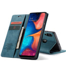 CaseMe-013 Multifunctional Retro Frosted Horizontal Flip Leather Case for Galaxy A20 / A30, with Card Slot & Holder & Wallet (Blue)