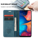 CaseMe-013 Multifunctional Retro Frosted Horizontal Flip Leather Case for Galaxy A20 / A30, with Card Slot & Holder & Wallet (Blue)