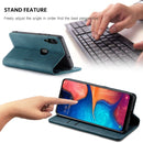 CaseMe-013 Multifunctional Retro Frosted Horizontal Flip Leather Case for Galaxy A20 / A30, with Card Slot & Holder & Wallet (Blue)