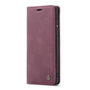 CaseMe-013 Multifunctional Retro Frosted Horizontal Flip Leather Case for Galaxy A20 / A30, with Card Slot & Holder & Wallet (Wine Red)