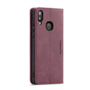 CaseMe-013 Multifunctional Retro Frosted Horizontal Flip Leather Case for Galaxy A20 / A30, with Card Slot & Holder & Wallet (Wine Red)