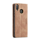 CaseMe-013 Multifunctional Retro Frosted Horizontal Flip Leather Case for Galaxy A20 / A30, with Card Slot & Holder & Wallet (Brown)