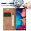 CaseMe-013 Multifunctional Retro Frosted Horizontal Flip Leather Case for Galaxy A20 / A30, with Card Slot & Holder & Wallet (Brown)