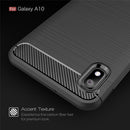 Brushed Texture Carbon Fiber Shockproof TPU Case for Galaxy A10(Navy Blue)
