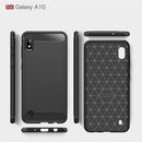 Brushed Texture Carbon Fiber Shockproof TPU Case for Galaxy A10(Red)