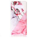 For Galaxy Note 8 Cherry Pink White Marble Pattern TPU Shockproof Protective Back Cover Case