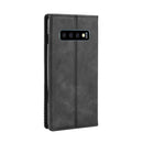 Magnetic Buckle Retro Texture Horizontal Flip Leather Case for Galaxy S10, with Holder & Card Slots & Wallet (Black)