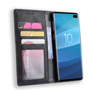 Magnetic Buckle Retro Texture Horizontal Flip Leather Case for Galaxy S10+, with Holder & Card Slots & Wallet (Black)
