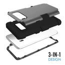 For Galaxy S8 Dropproof 3 in 1 Silicone sleeve for mobile phone(Black)