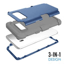 For Galaxy S8 Dropproof 3 in 1 Silicone sleeve for mobile phone (Dark Blue)