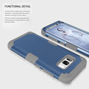 For Galaxy S8 Dropproof 3 in 1 Silicone sleeve for mobile phone (Dark Blue)