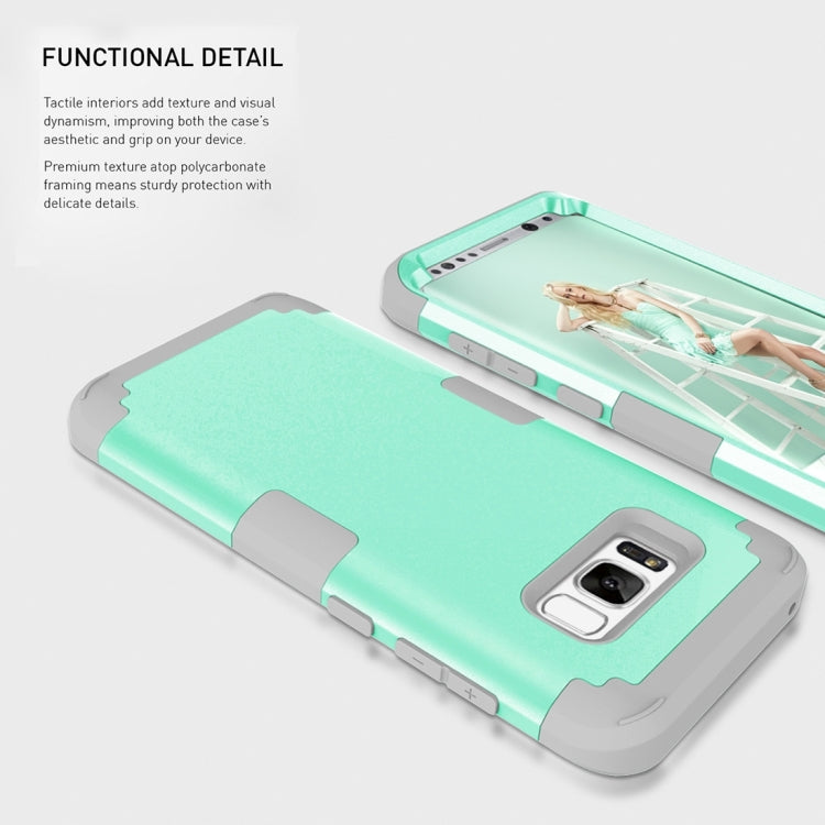 For Galaxy S8 Dropproof 3 in 1 Silicone sleeve for mobile phone (Green)