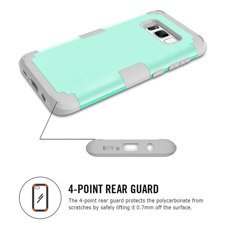 For Galaxy S8 Dropproof 3 in 1 Silicone sleeve for mobile phone (Green)
