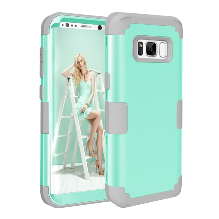 For Galaxy S8 Dropproof 3 in 1 Silicone sleeve for mobile phone (Green)