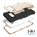 For Galaxy S8 Dropproof 3 in 1 Silicone sleeve for mobile phone (Gold)
