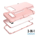 For Galaxy S8 Dropproof 3 in 1 Silicone sleeve for mobile phone (Rose Gold)