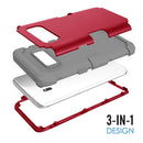 For Galaxy S8 Dropproof 3 in 1 Silicone sleeve for mobile phone (Red)